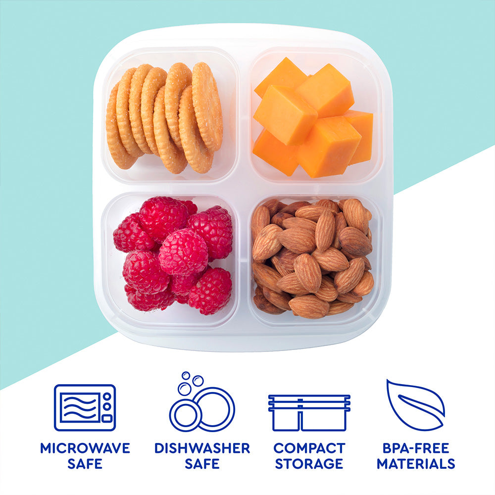 EasyLunchboxes 4-Compartment Snack Containers - Brights