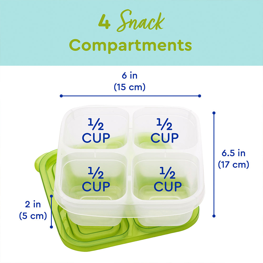 Buy EasyLunchboxes® - Bento Snack Boxes - Reusable 4-Compartment Food  Containers for School, Work and Travel, Set of 4 (Brights) Online at  desertcartINDIA