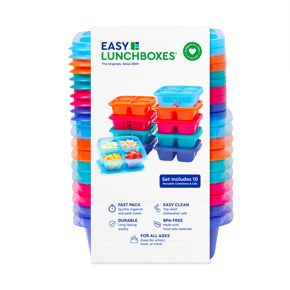 Gddochn 10 Pack Snack Bento Boxes,4-Compartment Lunch Containers,Reusable Food  container with Lid for Travel,School,Work,Kids Adults - Yahoo Shopping