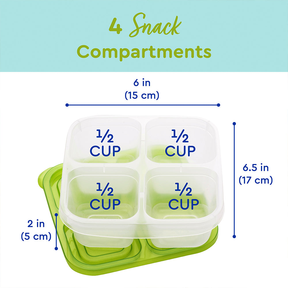 EasyLunchboxes 4-Compartment Snack Containers - Classic