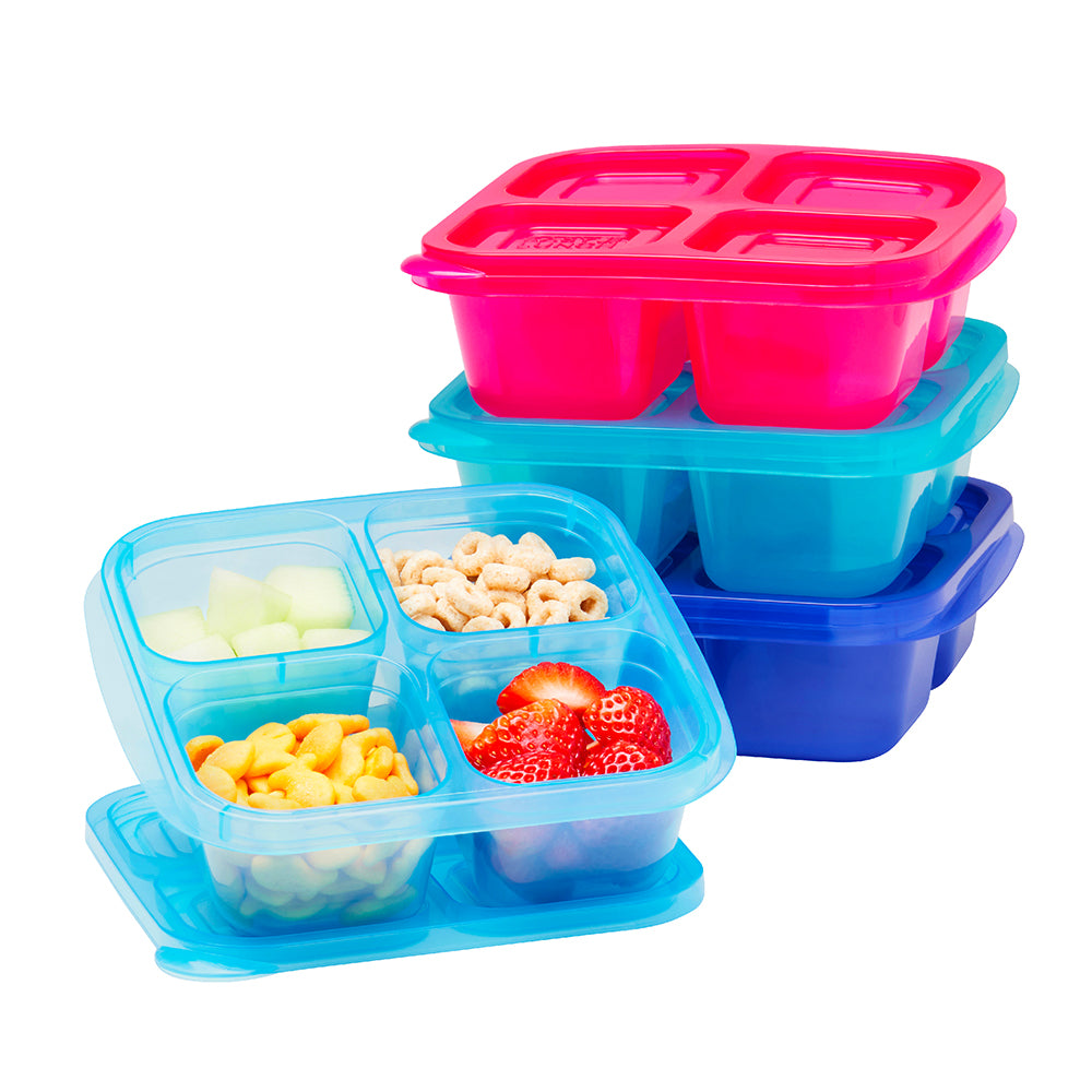 4-Compartment Snack Containers, Set of 4