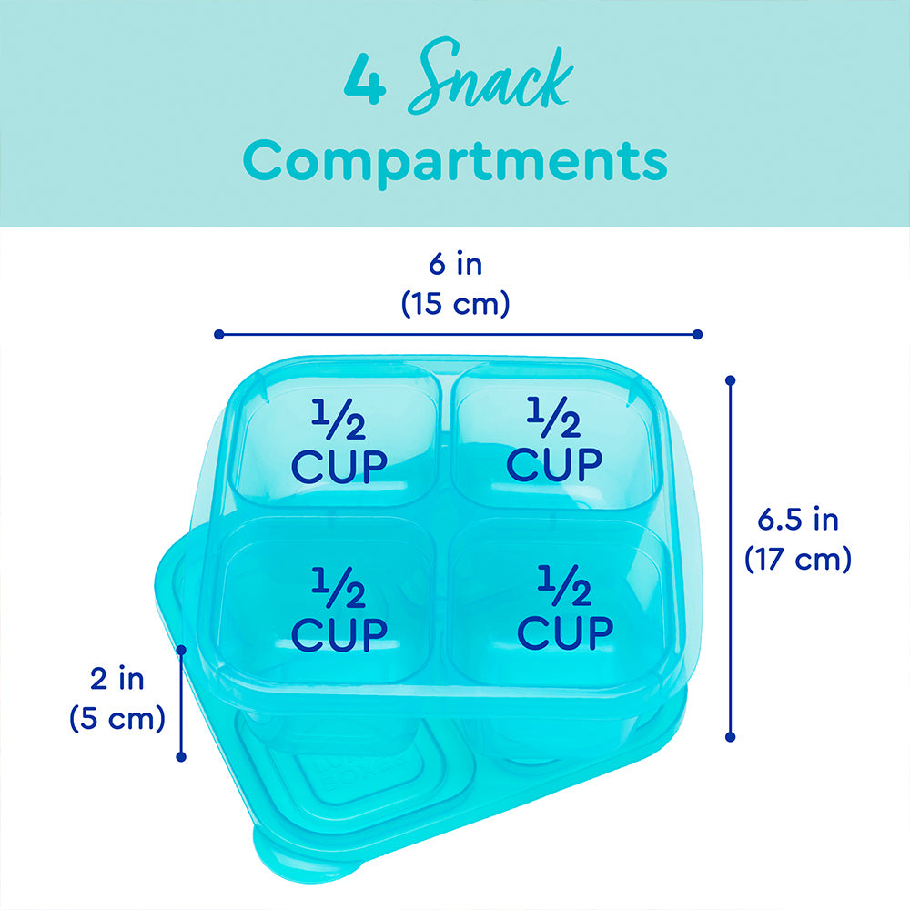 EasyLunchboxes 4-Compartment Snack Containers, Set of 4 (Jewel Brights)