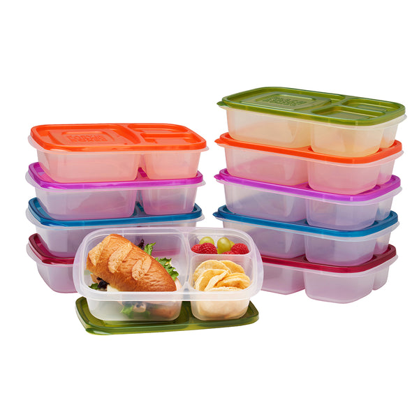 VIKEYHOME Bento Box, Lunch Box,3 Compartment Bento Lunch container, Food  Storage Container Boxes, BPA Free On-the-Go Meal Prep Containers