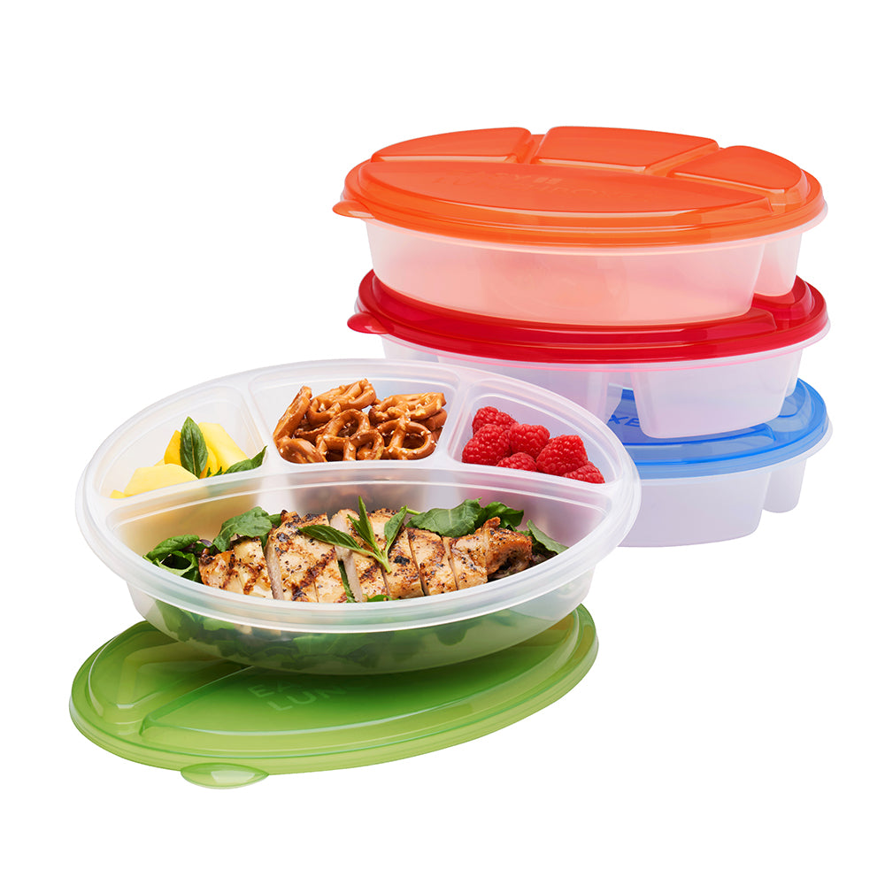 EasyLunchboxes - Bento Snack Boxes - Reusable 4-Compartment Food Containers  for School, Work and Travel, Set of 4, Classic 