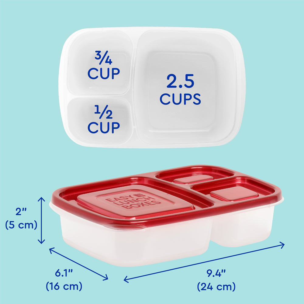 Coti Toys Store Meal Prep Haven Stackable 3 Compartment Food Containers  with Lids, Set