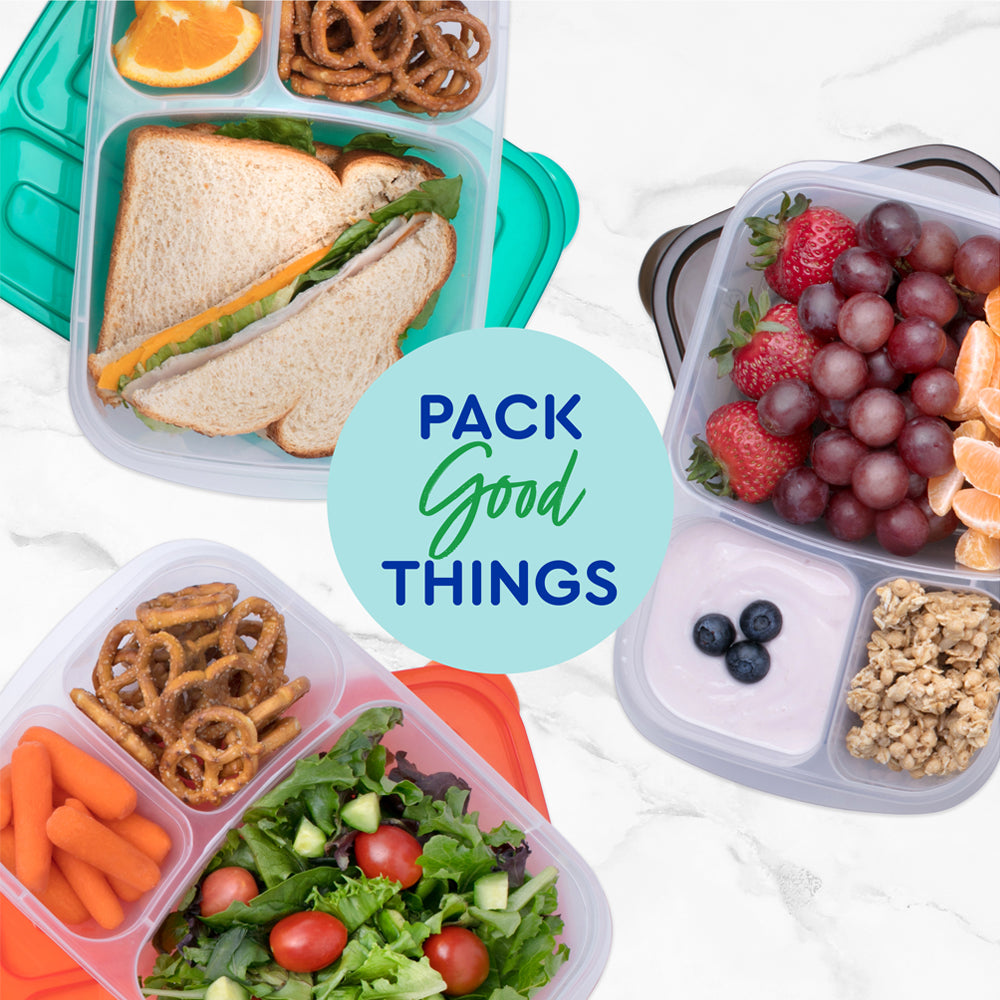 3-Compartment Food Containers - Brights | EasyLunchboxes