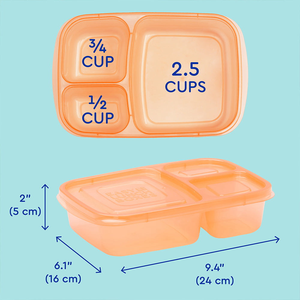 EasyLunchboxes - Bento Snack Boxes - Reusable 4-Compartment Food Containers  for School, Work and Travel, Set of 4, (Pastels)