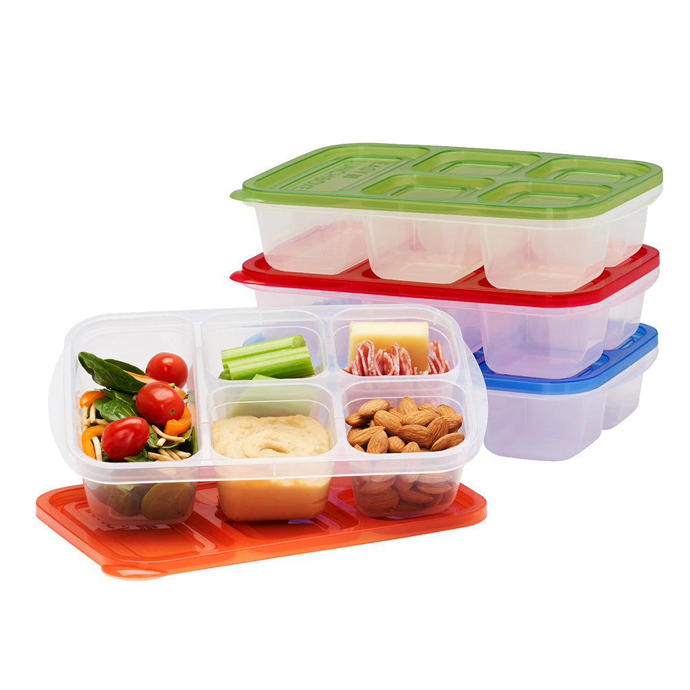 XGXN Meal Prep Containers (4 Pack), 4-Compartments Bento Lunch Box